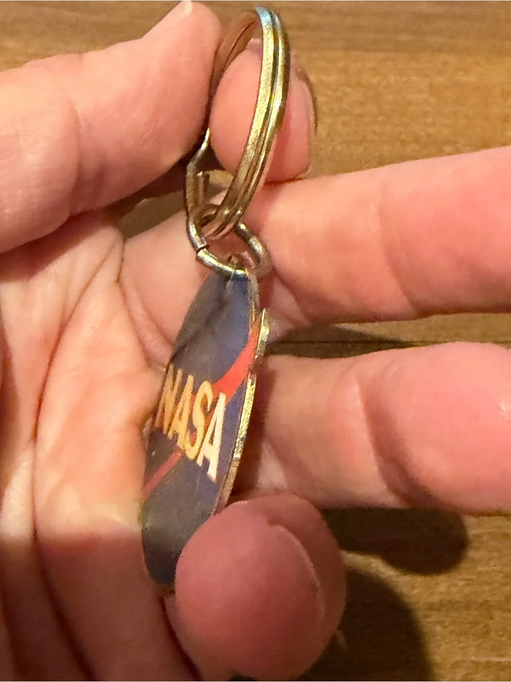 Vintage NASA Metal Keychain Round